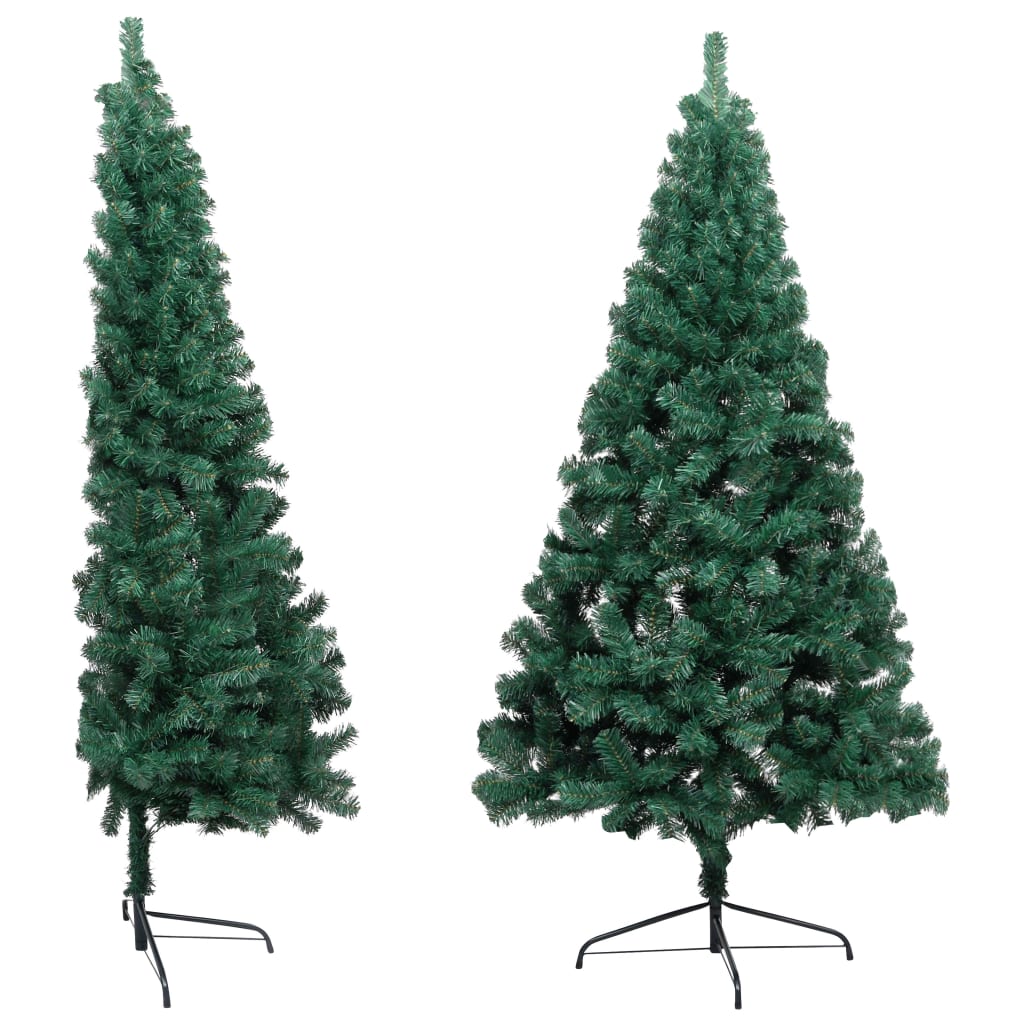 Artificial Half Christmas Tree Green PVC, steel 70.9 in tall