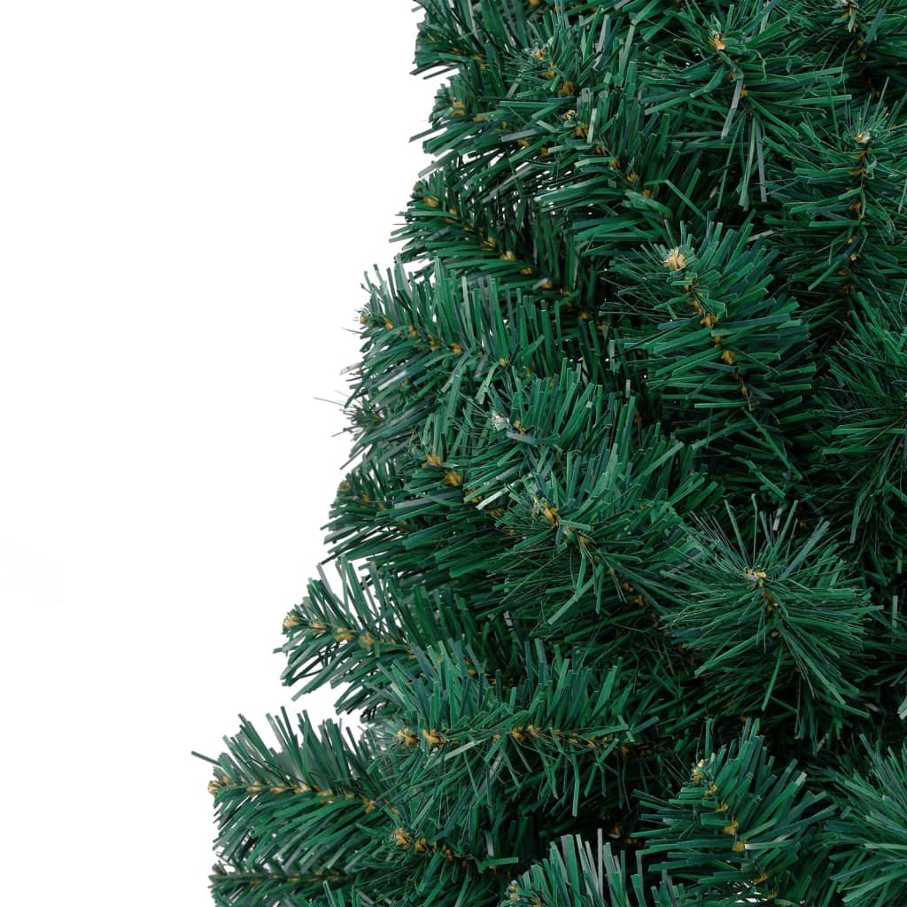 Artificial Half Christmas Tree Green PVC, steel 70.9 in tall
