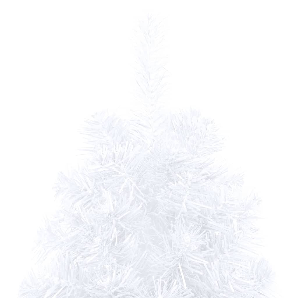 Artificial Half Pre-lit Christmas Tree with Stand White 47.2" PVC