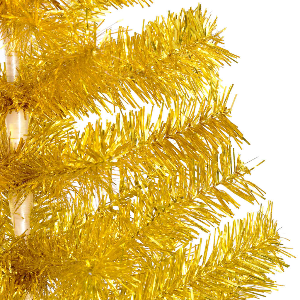 Artificial Pre-lit Christmas Tree with Stand Gold 94.5" PET
