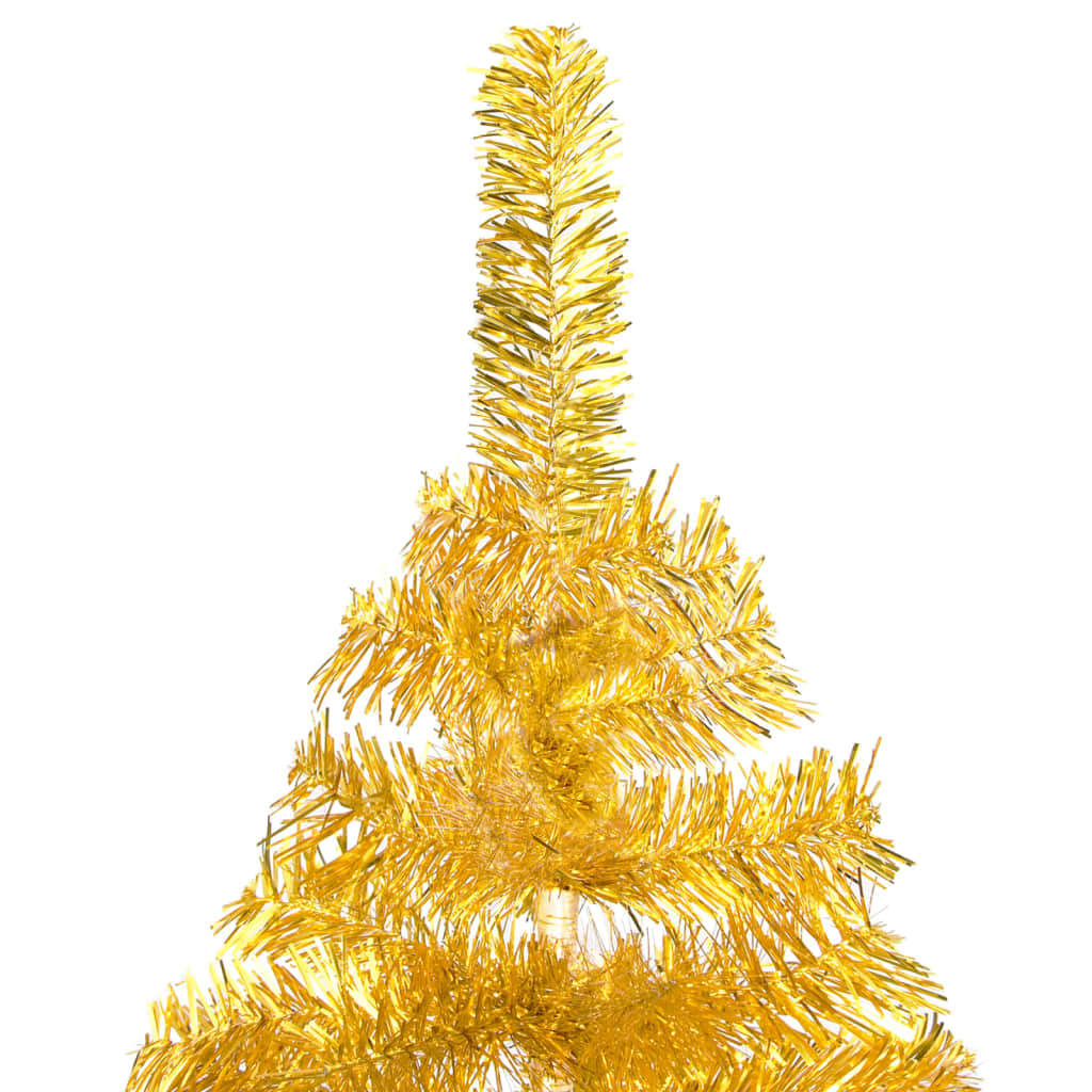 Artificial Pre-lit Christmas Tree with Stand Gold 94.5" PET