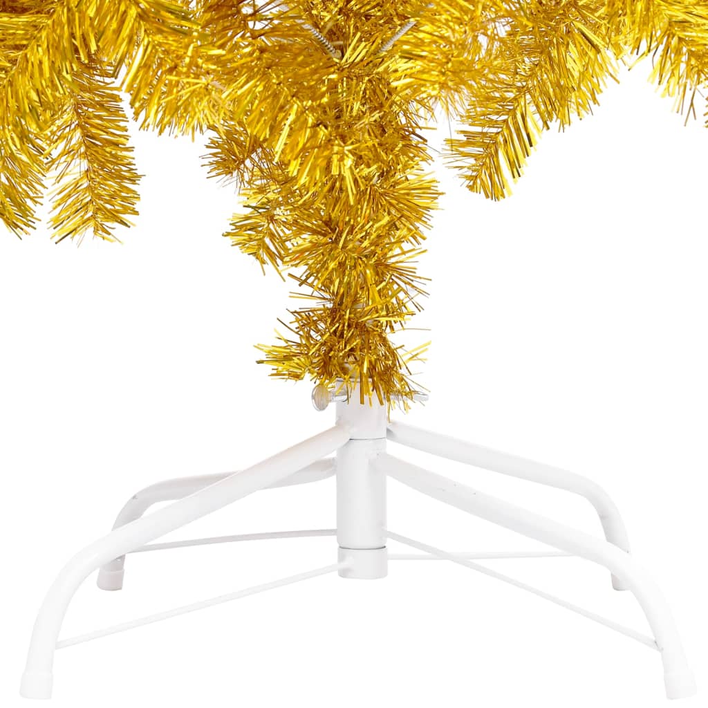 Artificial Pre-lit Christmas Tree with Stand Gold 94.5" PET