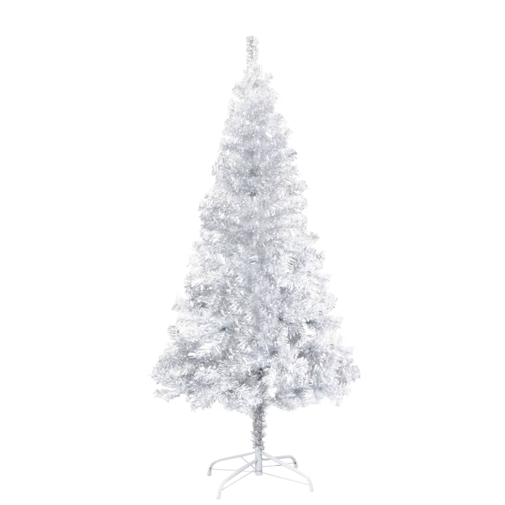 Artificial Pre-lit Christmas Tree with Stand Silver 59.1" PET