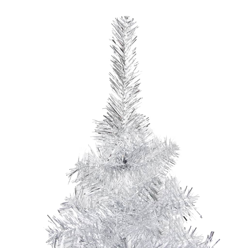 Artificial Pre-lit Christmas Tree with Stand Silver 70.9" PET