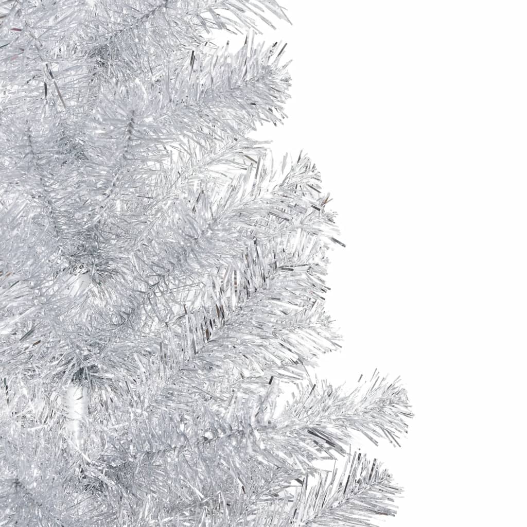 Artificial Pre-lit Christmas Tree with Stand Silver 70.9" PET