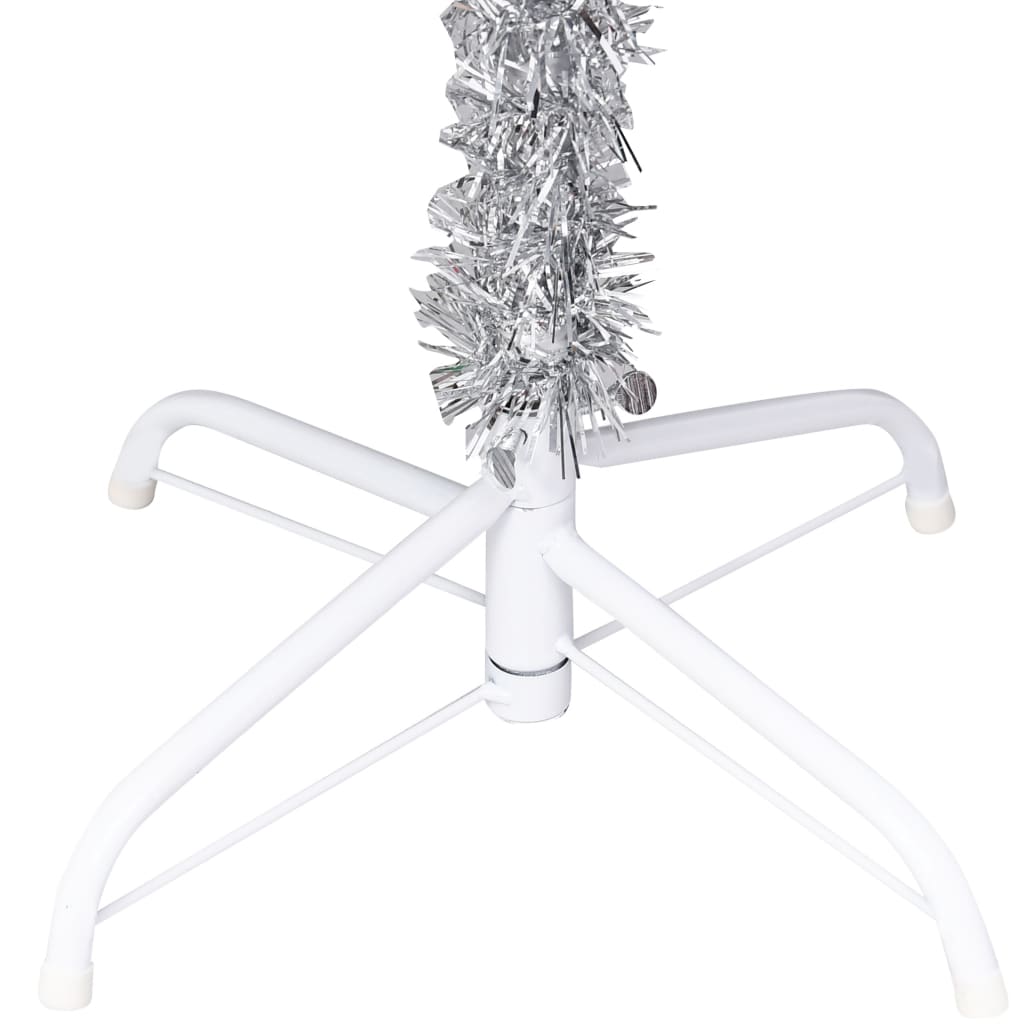 Artificial Pre-lit Christmas Tree with Stand Silver 70.9" PET