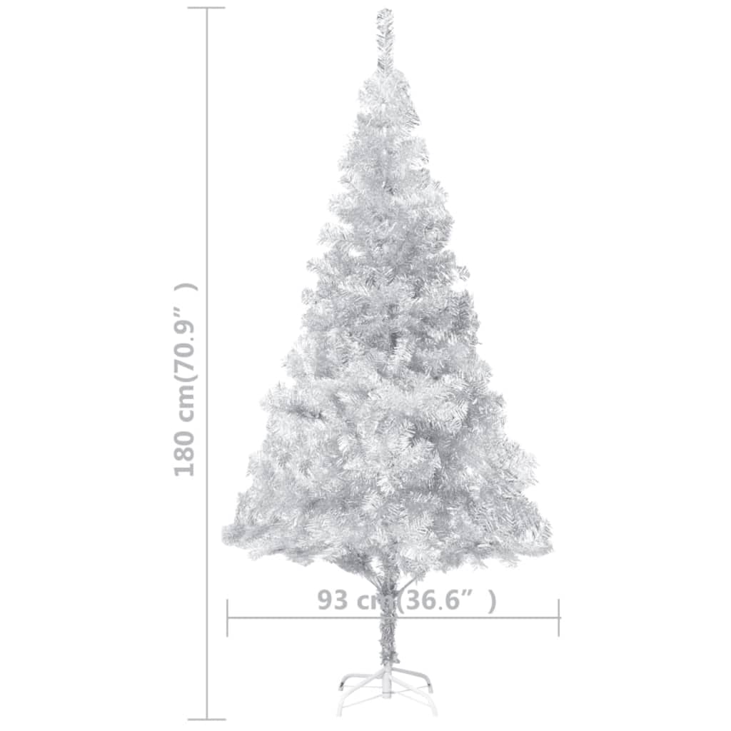 Artificial Pre-lit Christmas Tree with Stand Silver 70.9" PET