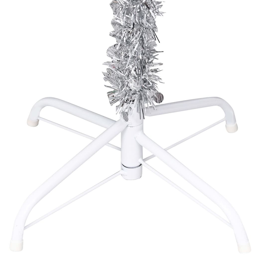 Artificial Pre-lit Christmas Tree with Stand Silver 82.7" PET