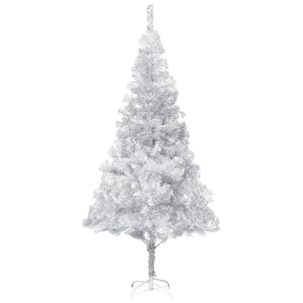 Artificial Pre-lit Christmas Tree with Stand Silver 94.5" PET
