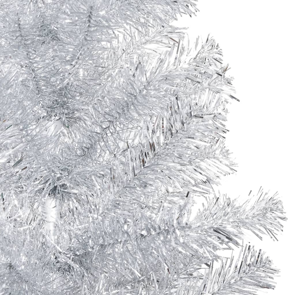 Artificial Pre-lit Christmas Tree with Stand Silver 94.5" PET