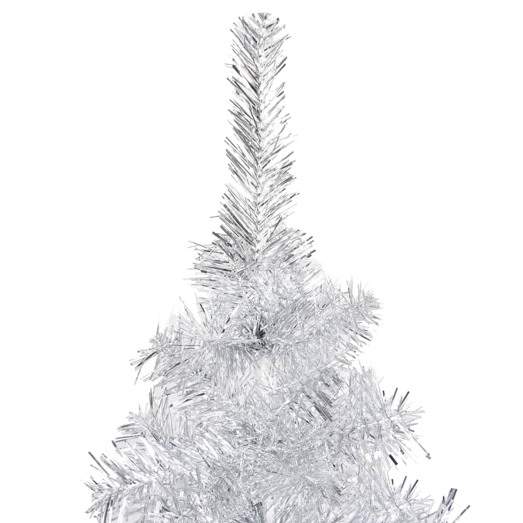 Artificial Pre-lit Christmas Tree with Stand Silver 94.5" PET