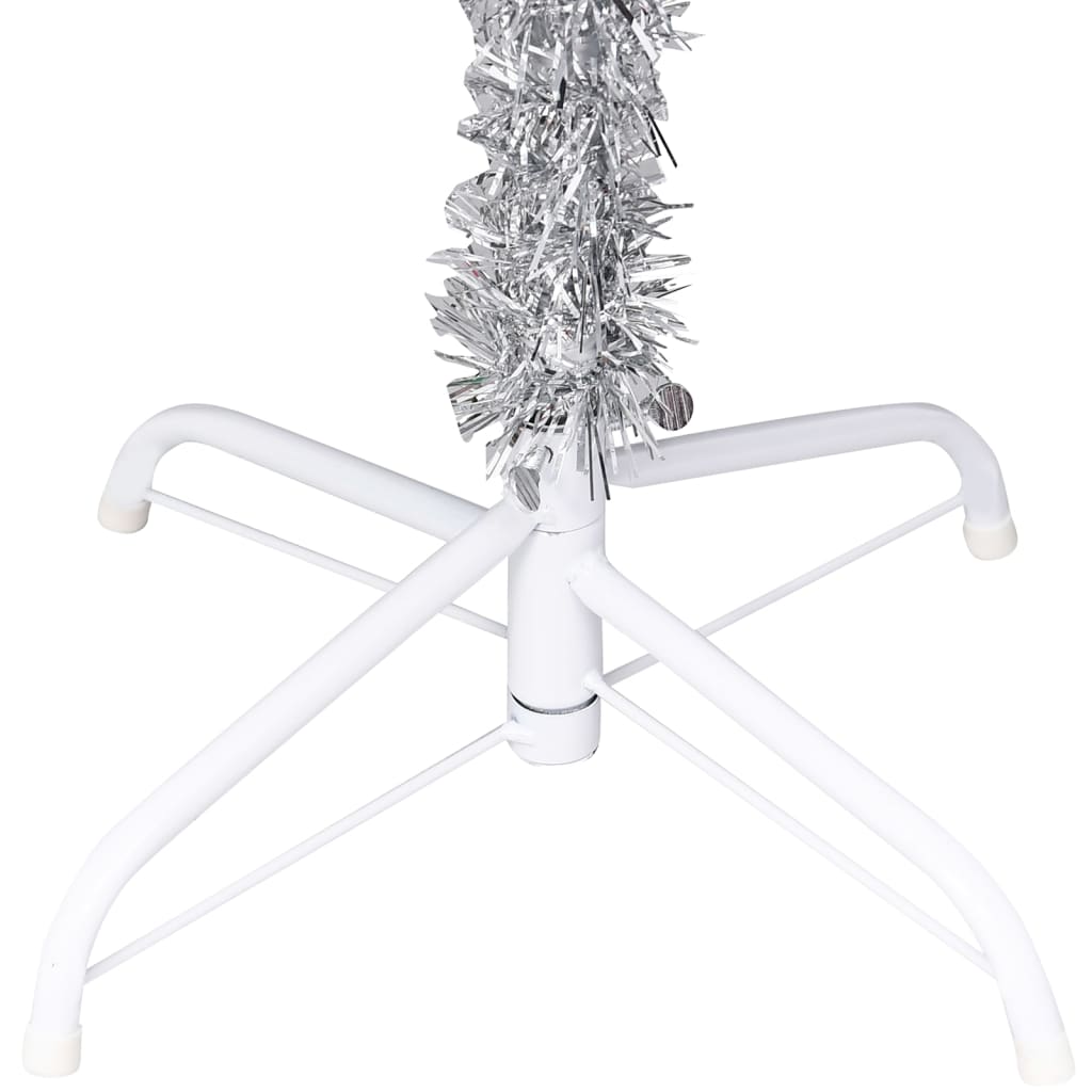 Artificial Pre-lit Christmas Tree with Stand Silver 94.5" PET