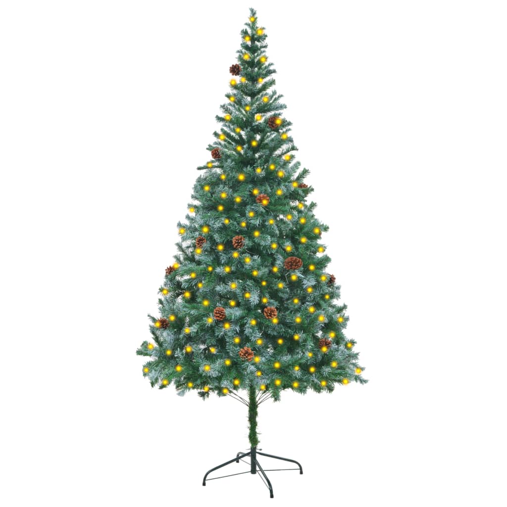 Christmas Tree Green with white tips Plastic and metal Large