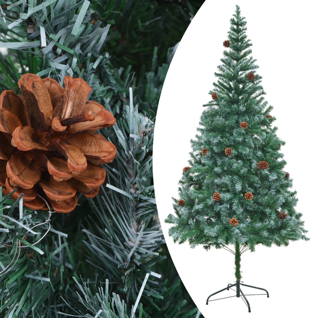 Christmas Tree Green with white tips Plastic and metal Large