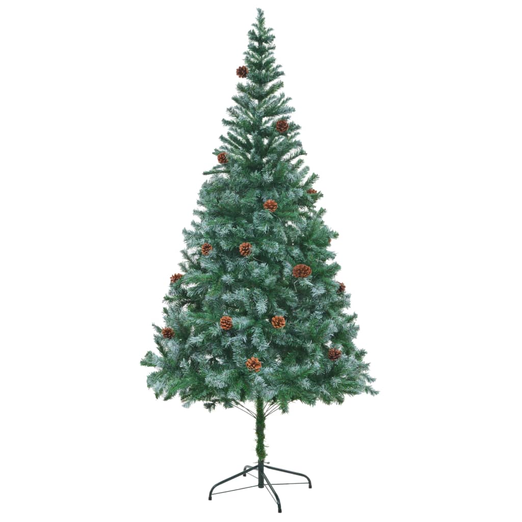Christmas Tree Green with white tips Plastic and metal Large