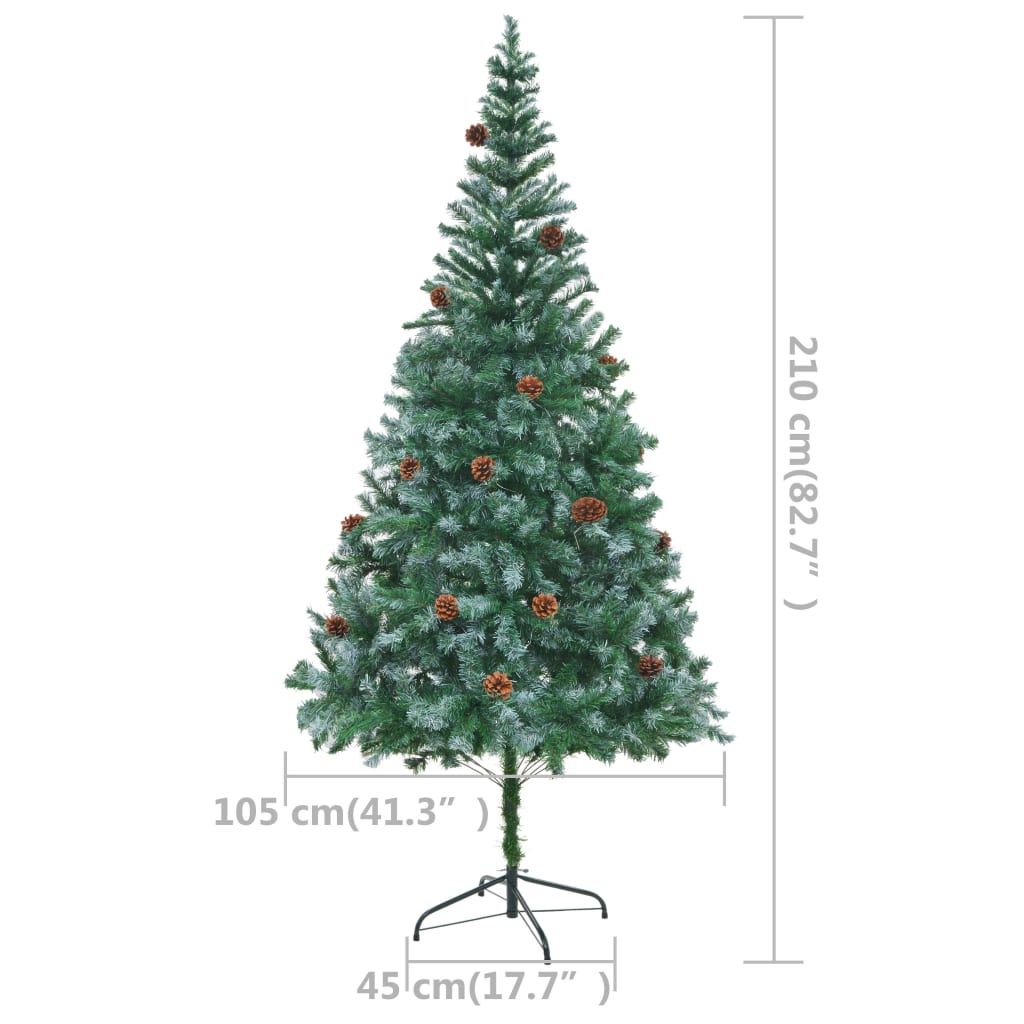 Christmas Tree Green with white tips Plastic and metal Large