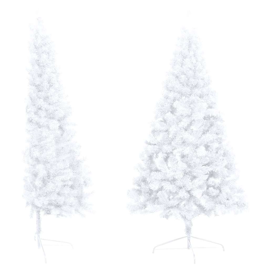 Artificial Half Pre-lit Christmas Tree with Ball Set White 47.2"