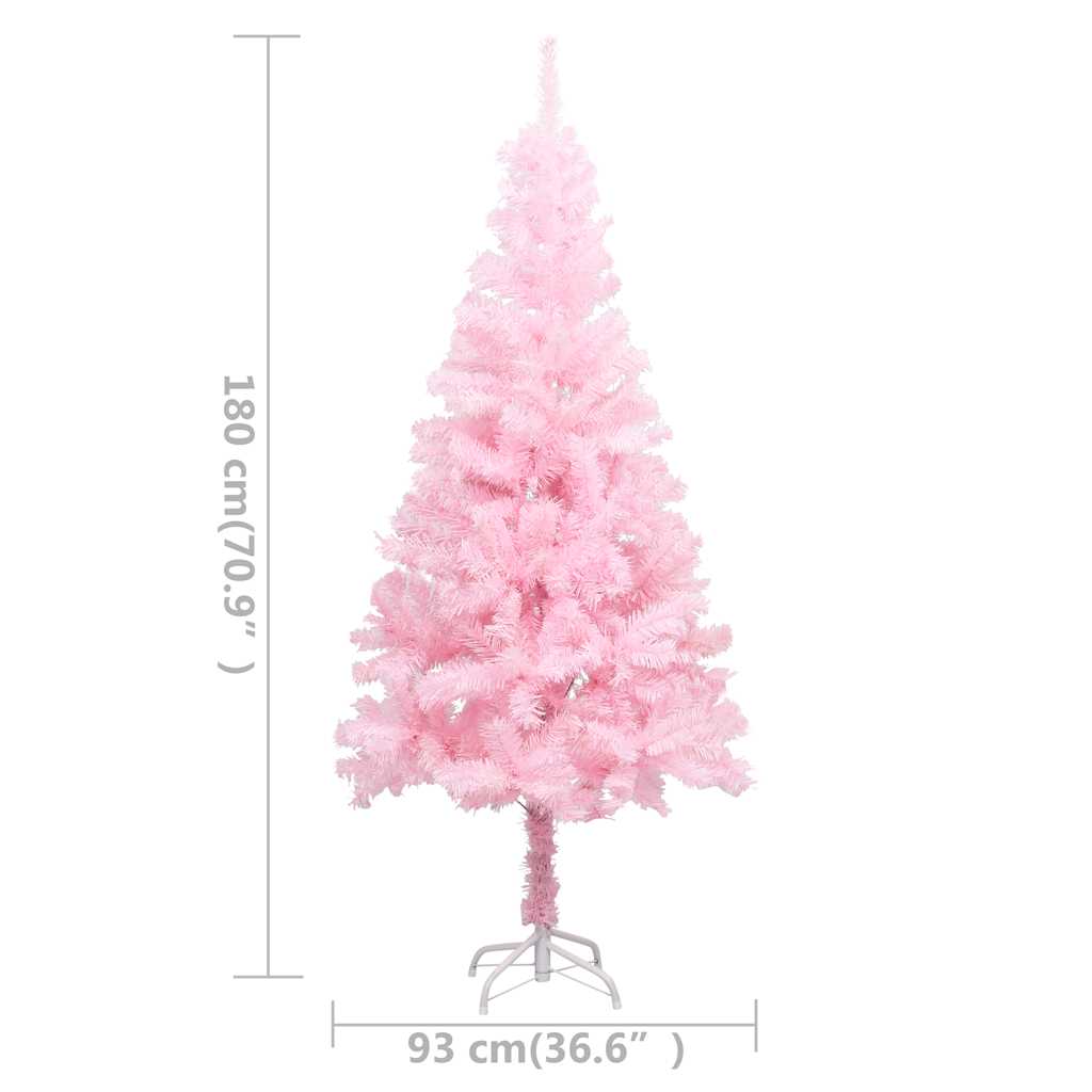 Artificial Christmas Tree Pink PVC, Steel, Plastic