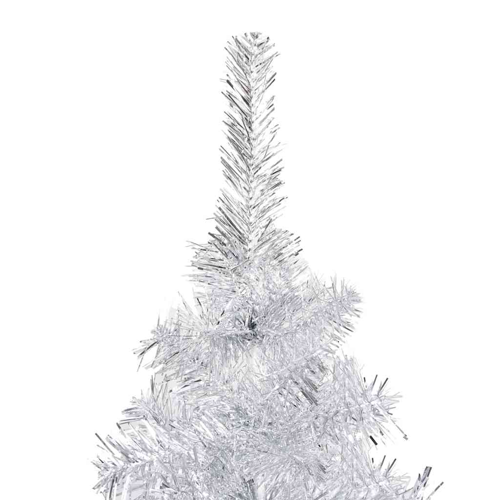 Artificial Pre-lit Christmas Tree with Ball Set Silver 59.1" PET
