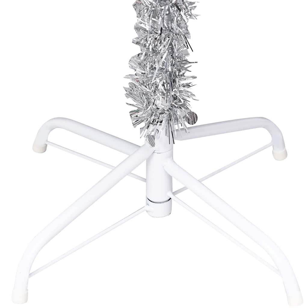 Artificial Pre-lit Christmas Tree with Ball Set Silver 59.1" PET