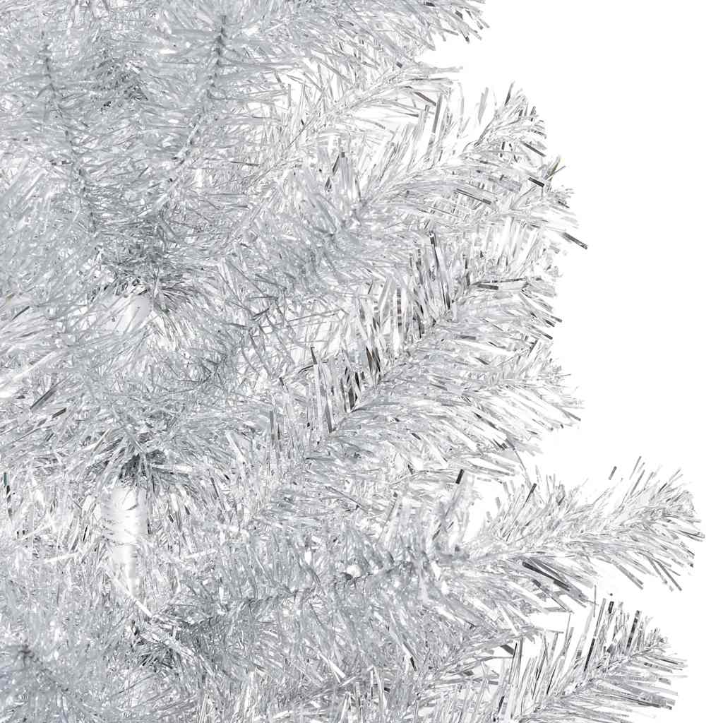 Artificial Pre-lit Christmas Tree with Ball Set Silver 94.5" PET