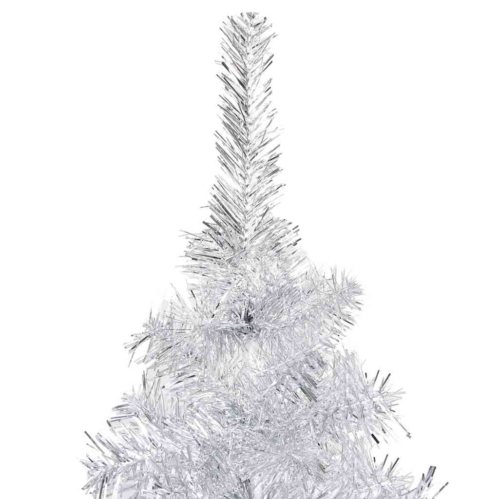Artificial Pre-lit Christmas Tree with Ball Set Silver 94.5" PET