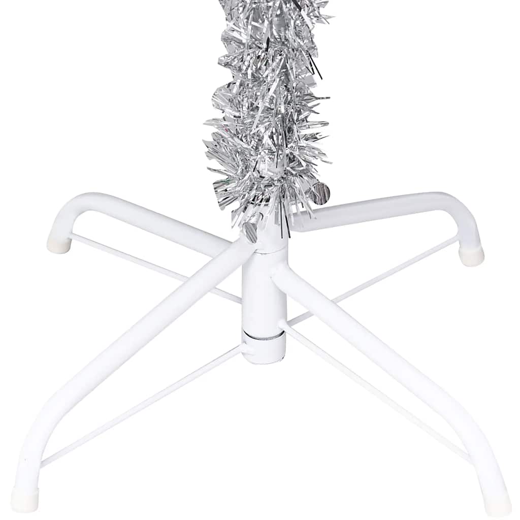 Artificial Pre-lit Christmas Tree with Ball Set Silver 94.5" PET