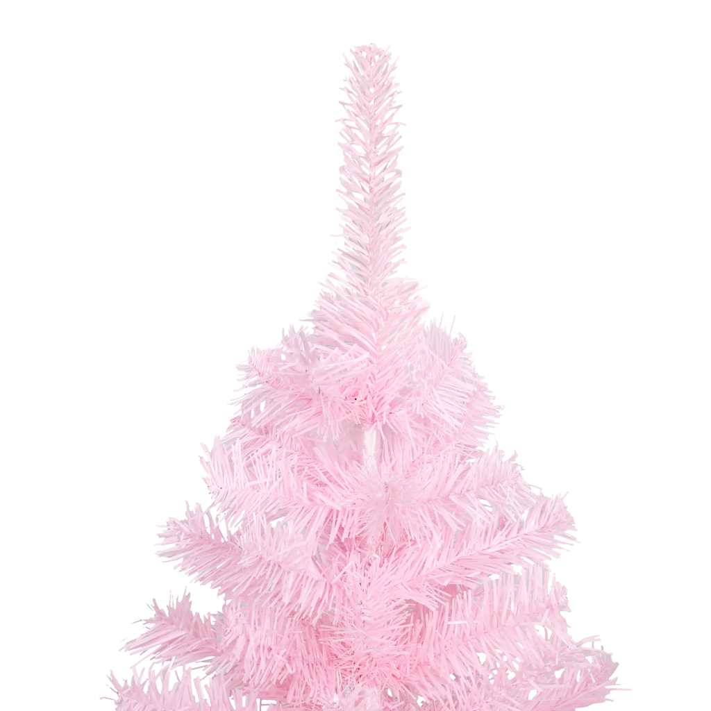 Artificial Pre-lit Christmas Tree with Ball Set Pink 70.9" PVC