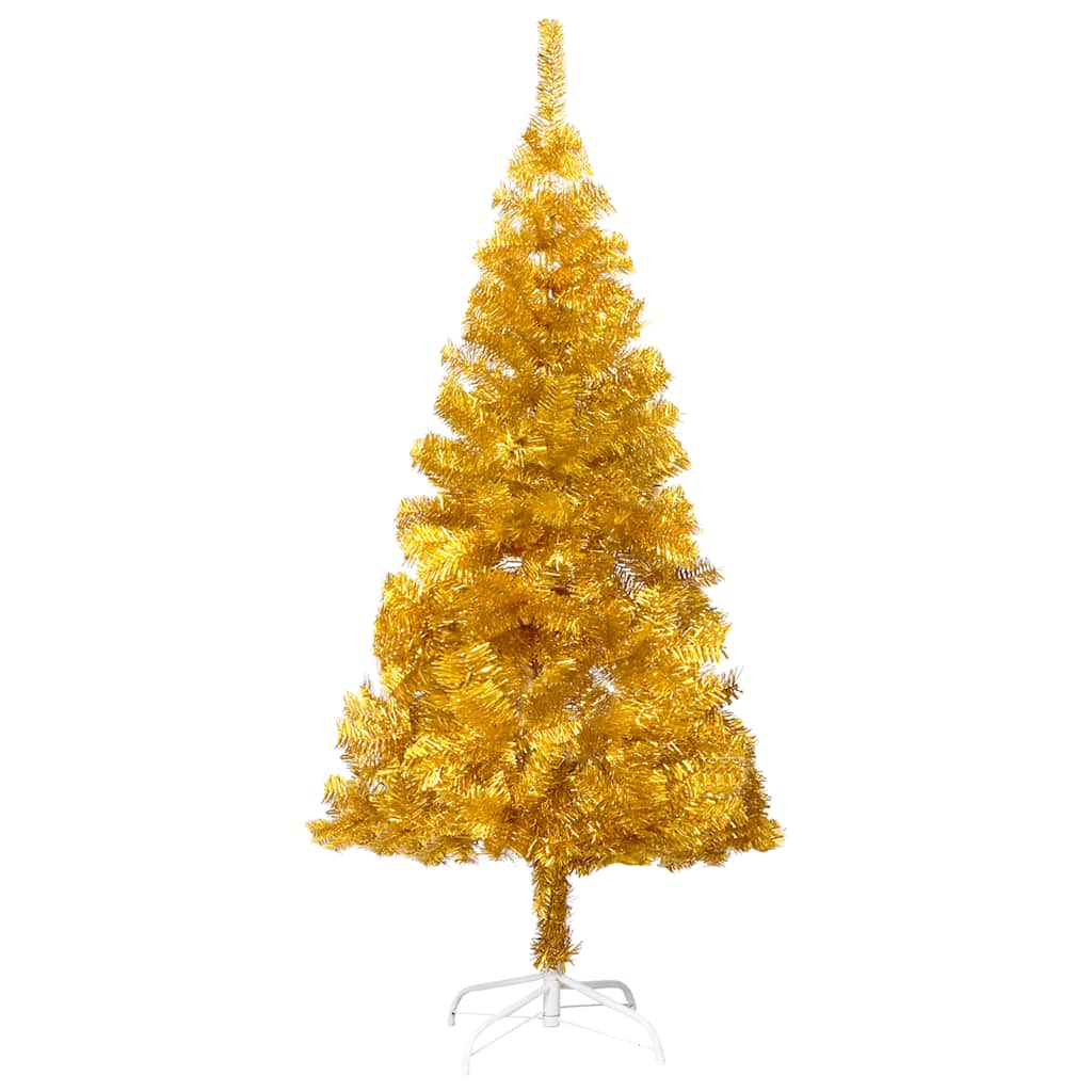 Artificial Pre-lit Christmas Tree with Ball Set Gold 47.2" PET