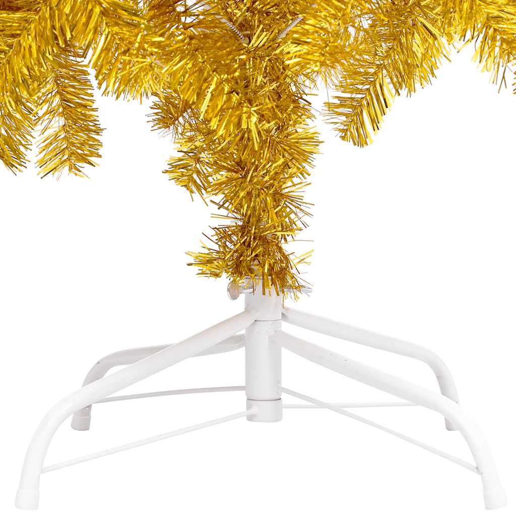 Artificial Pre-lit Christmas Tree with Ball Set Gold 47.2" PET
