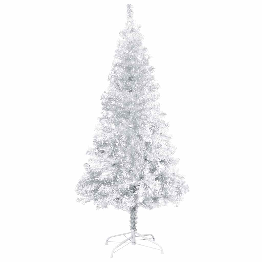 Artificial Pre-lit Christmas Tree with Ball Set Silver 47.2" PET