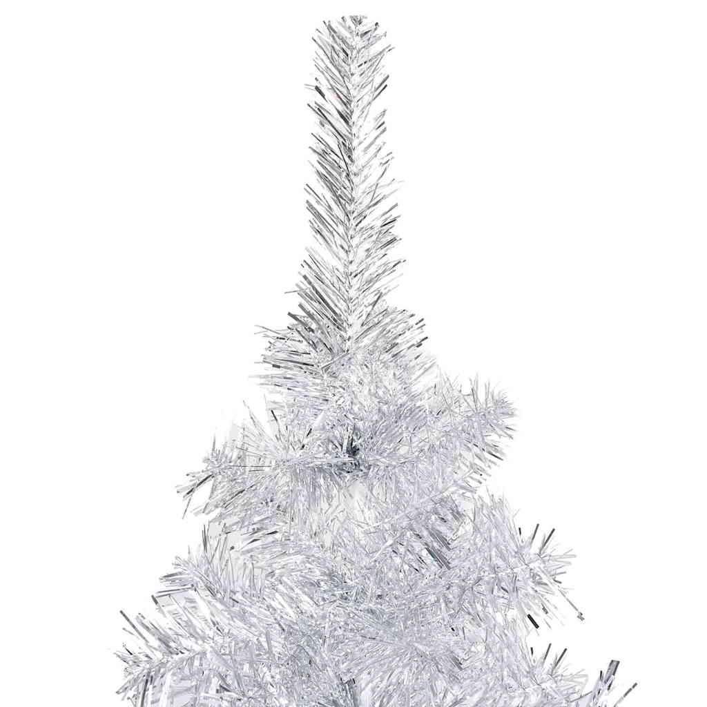 Artificial Pre-lit Christmas Tree with Ball Set Silver 47.2" PET