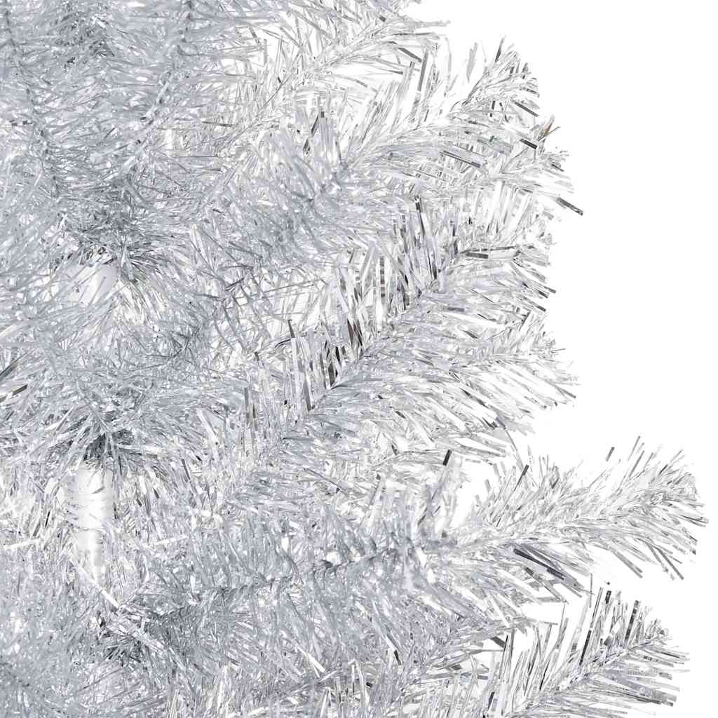 Artificial Pre-lit Christmas Tree with Ball Set Silver 47.2" PET