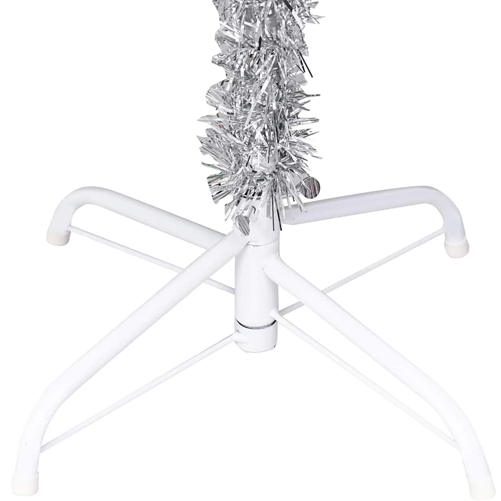 Artificial Pre-lit Christmas Tree with Ball Set Silver 47.2" PET