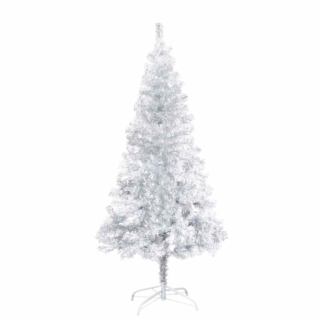 Artificial Pre-lit Christmas Tree with Ball Set Silver 59.1" PET