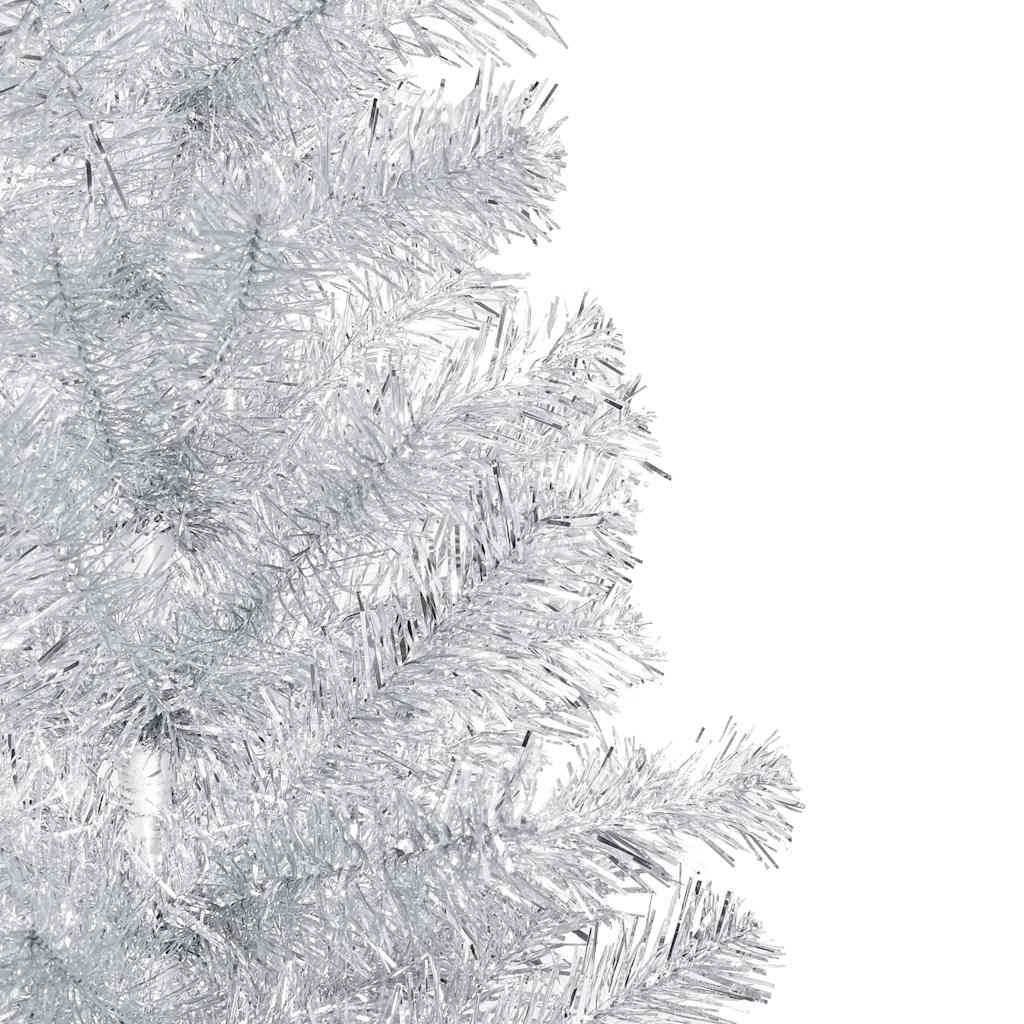 Artificial Pre-lit Christmas Tree with Ball Set Silver 59.1" PET