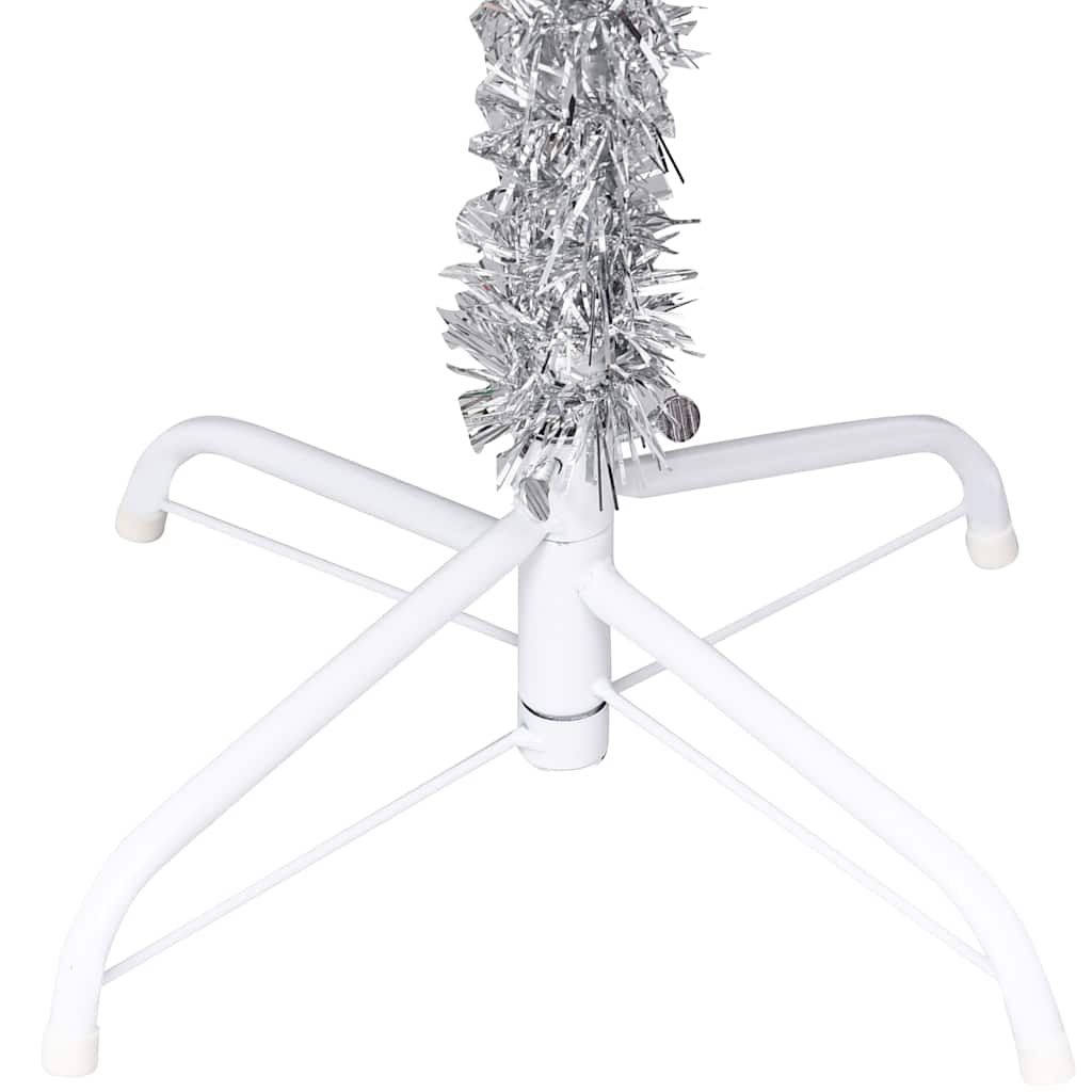 Artificial Pre-lit Christmas Tree with Ball Set Silver 59.1" PET