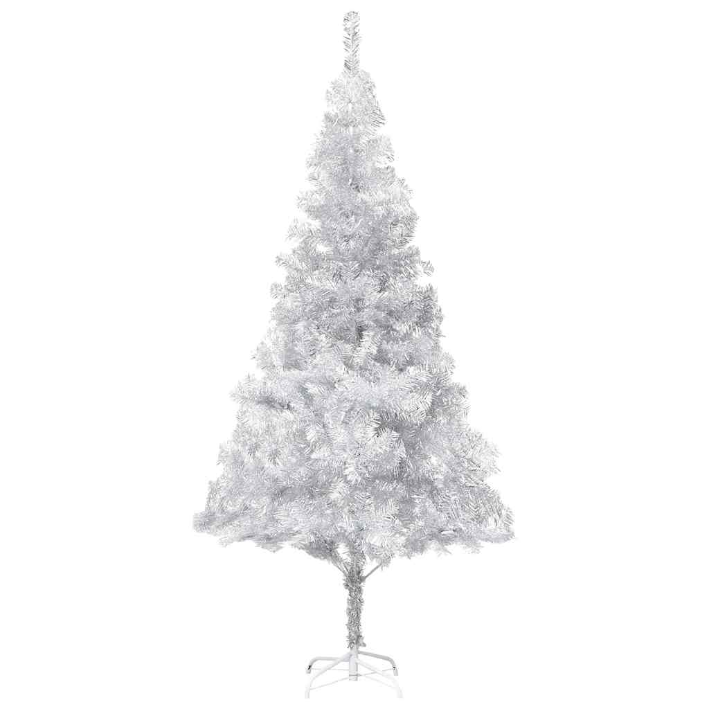 Artificial Pre-lit Christmas Tree with Ball Set Silver 94.5" PET
