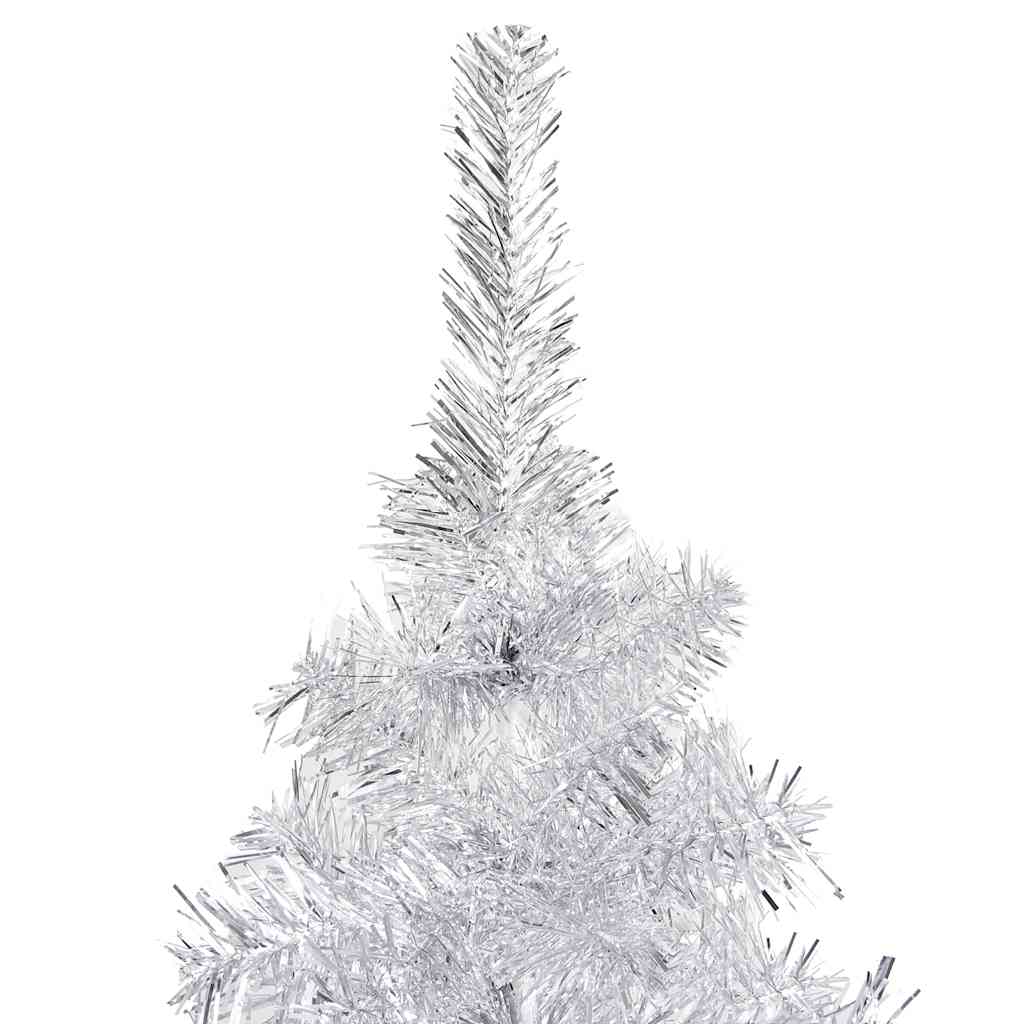 Artificial Pre-lit Christmas Tree with Ball Set Silver 94.5" PET