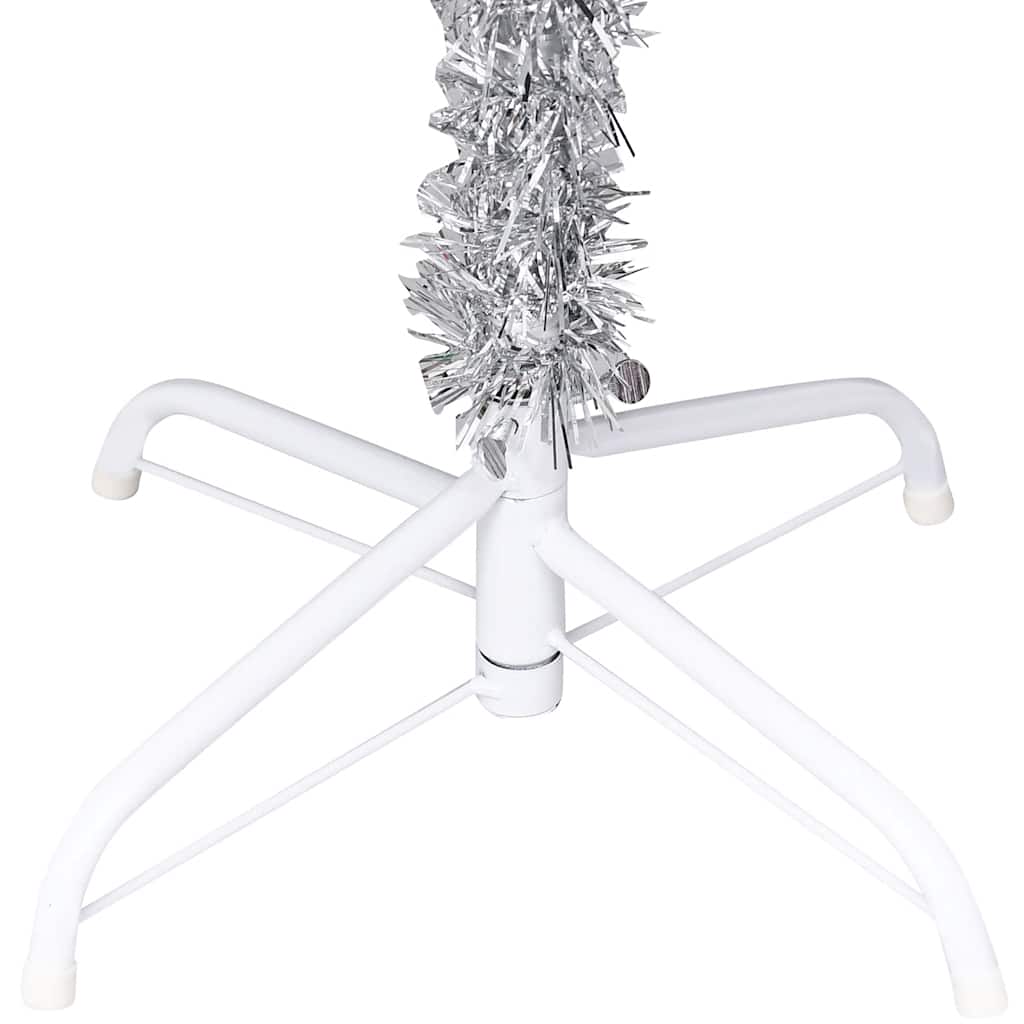 Artificial Pre-lit Christmas Tree with Ball Set Silver 94.5" PET