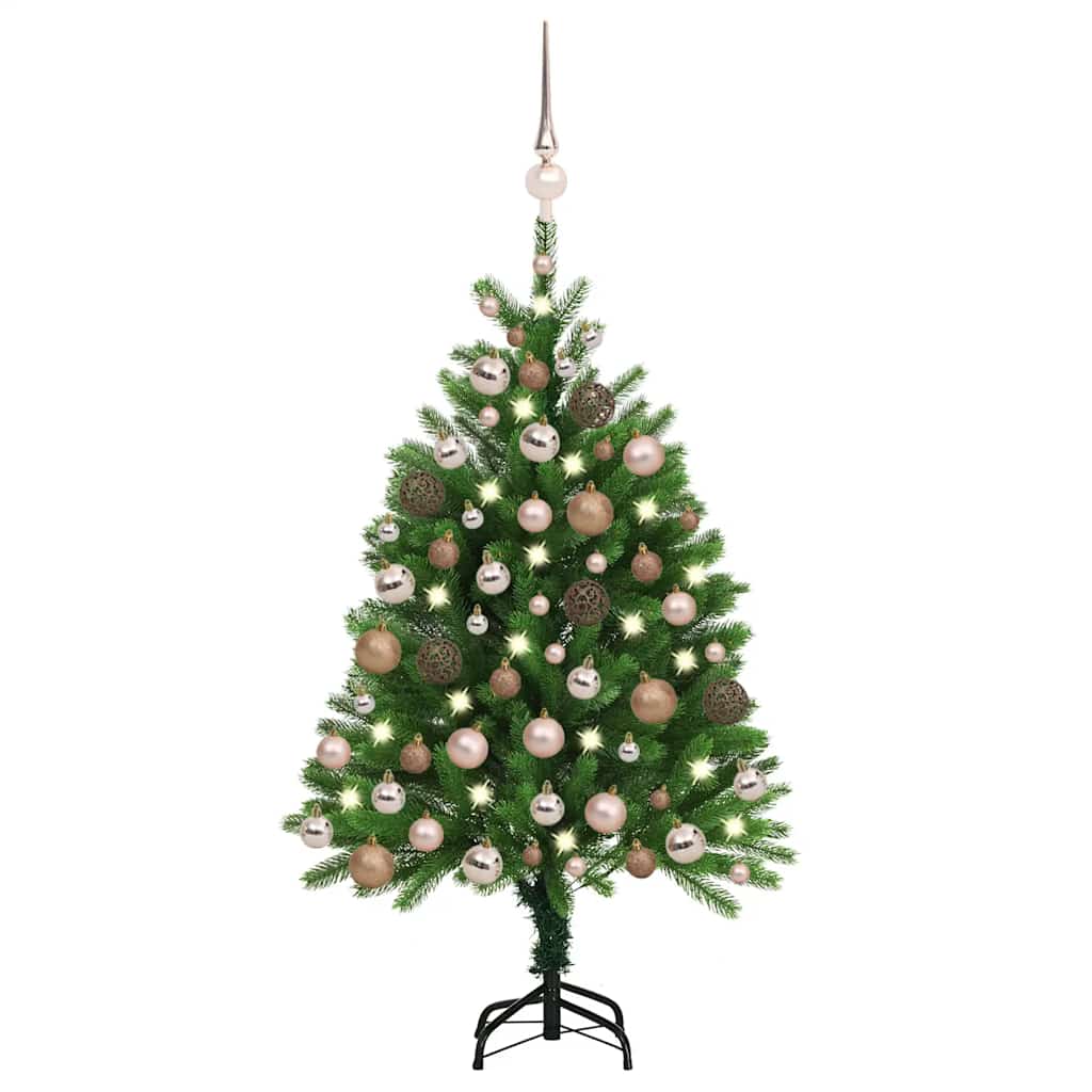 Artificial Pre-lit Christmas Tree with Ball Set 47.2" Green