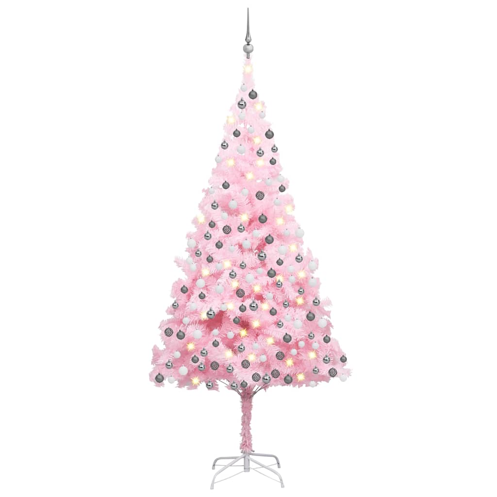 Artificial Christmas Tree Pink PVC Medium Faux Tree Cone-shaped