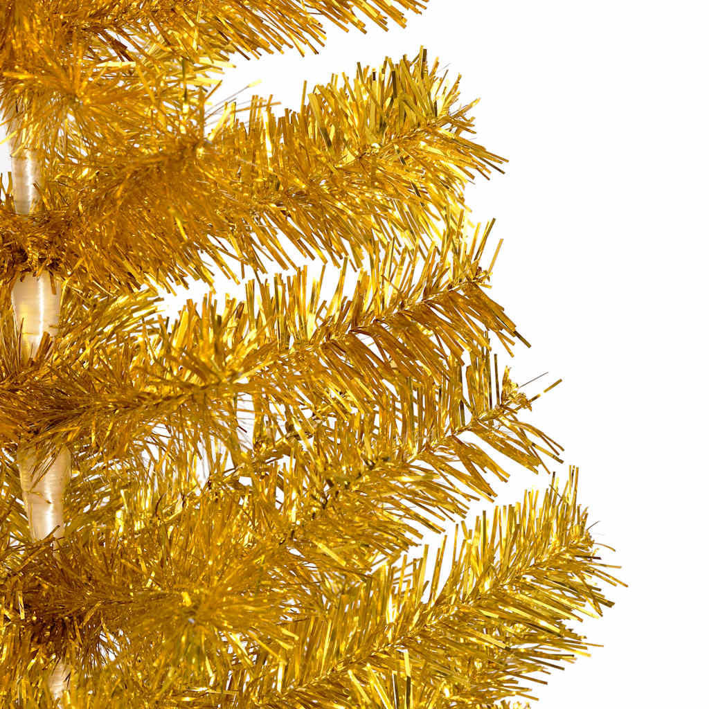 Artificial Pre-lit Christmas Tree with Ball Set Gold 59.1" PET