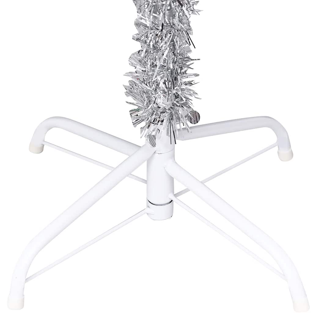 Artificial Pre-lit Christmas Tree with Ball Set Silver 47.2" PET