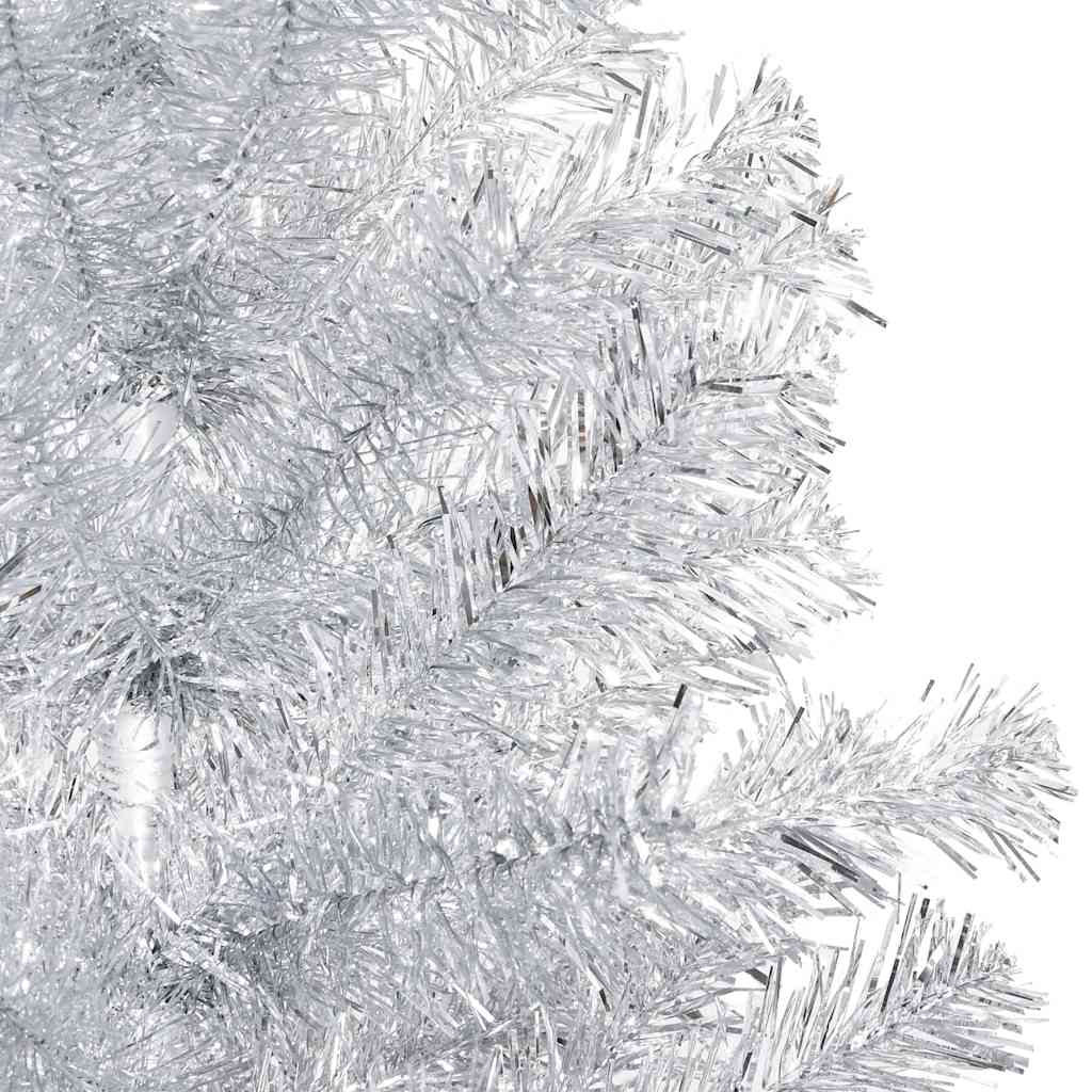 Artificial Pre-lit Christmas Tree with Ball Set Silver 47.2" PET