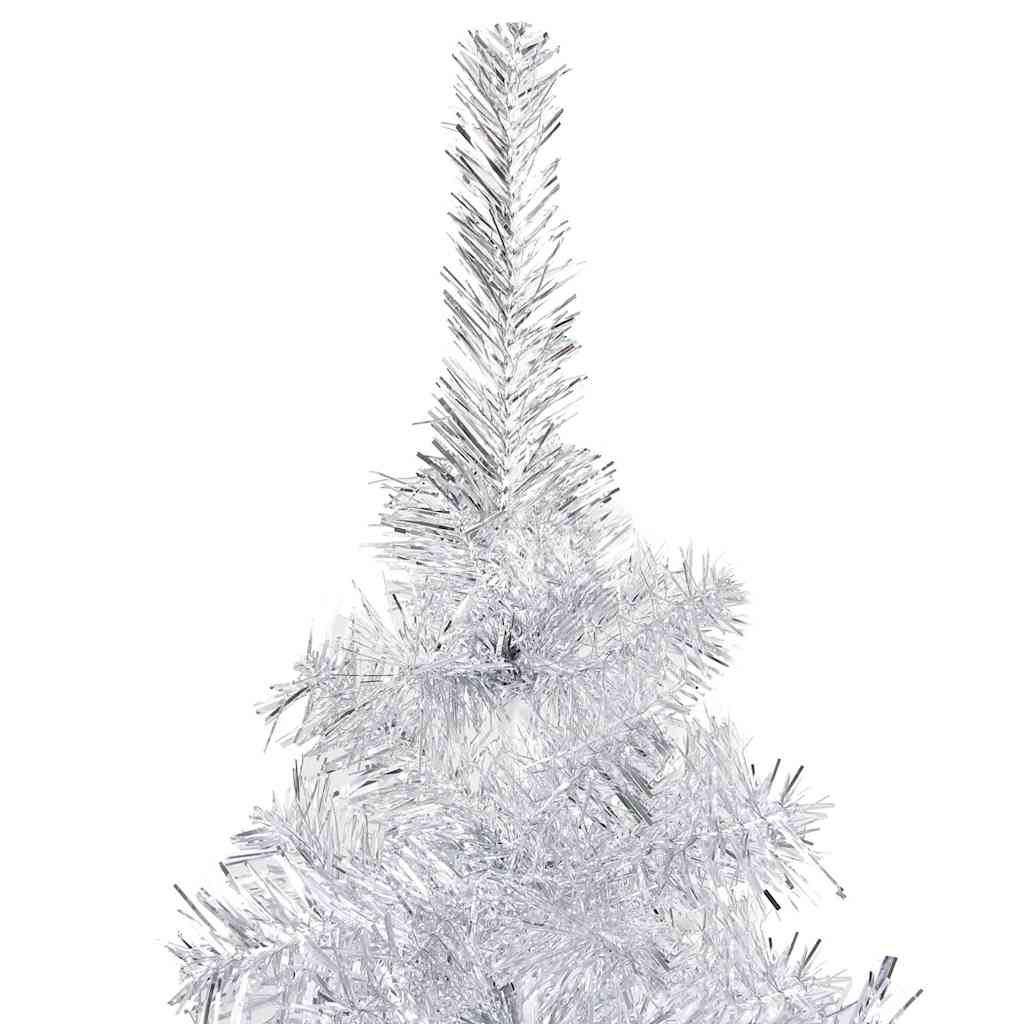 Artificial Pre-lit Christmas Tree with Ball Set Silver 47.2" PET