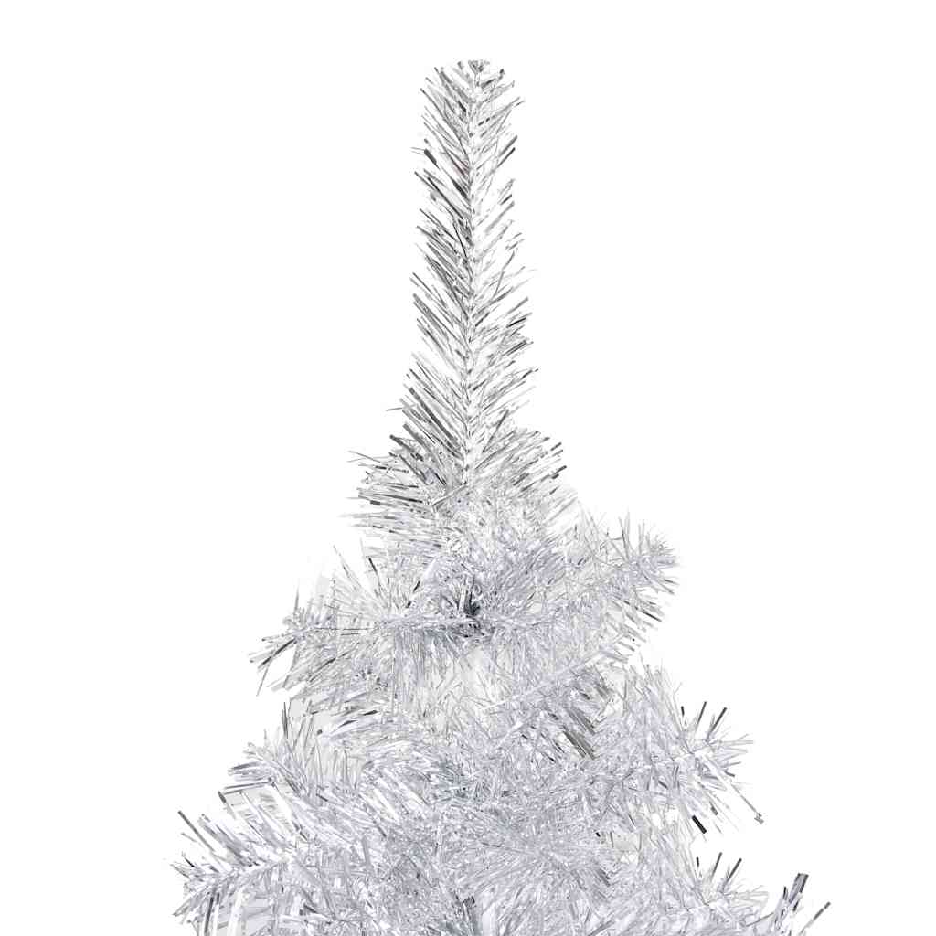 Artificial Pre-lit Christmas Tree with Ball Set Silver 59.1" PET