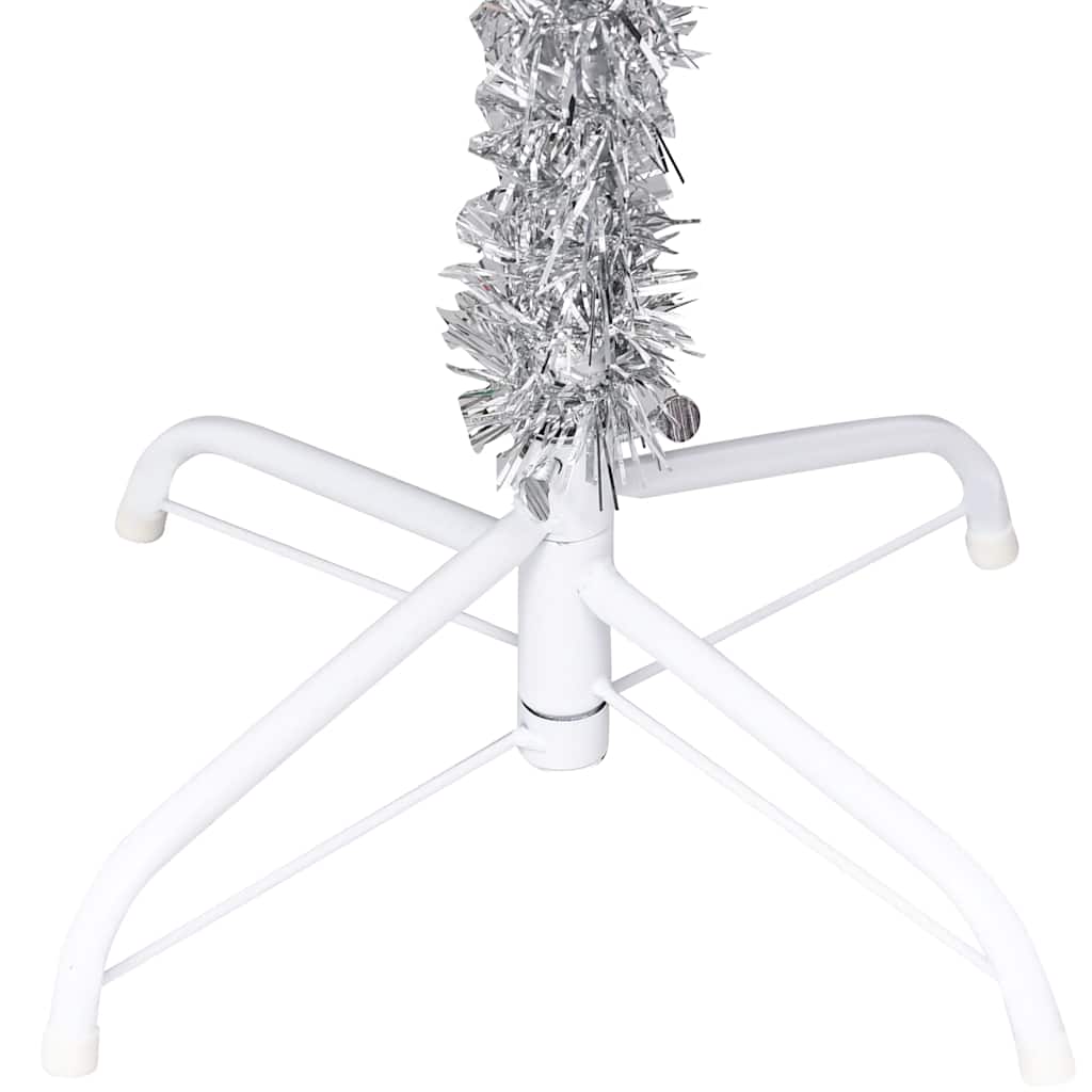 Artificial Pre-lit Christmas Tree with Ball Set Silver 59.1" PET