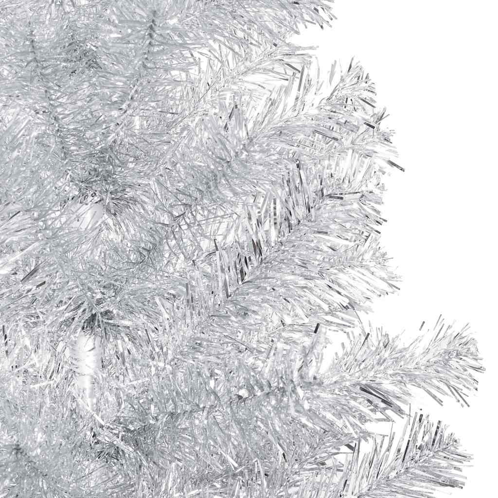 Artificial Pre-lit Christmas Tree with Ball Set Silver 94.5" PET