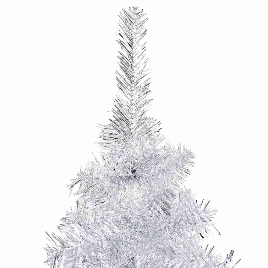 Artificial Pre-lit Christmas Tree with Ball Set Silver 94.5" PET